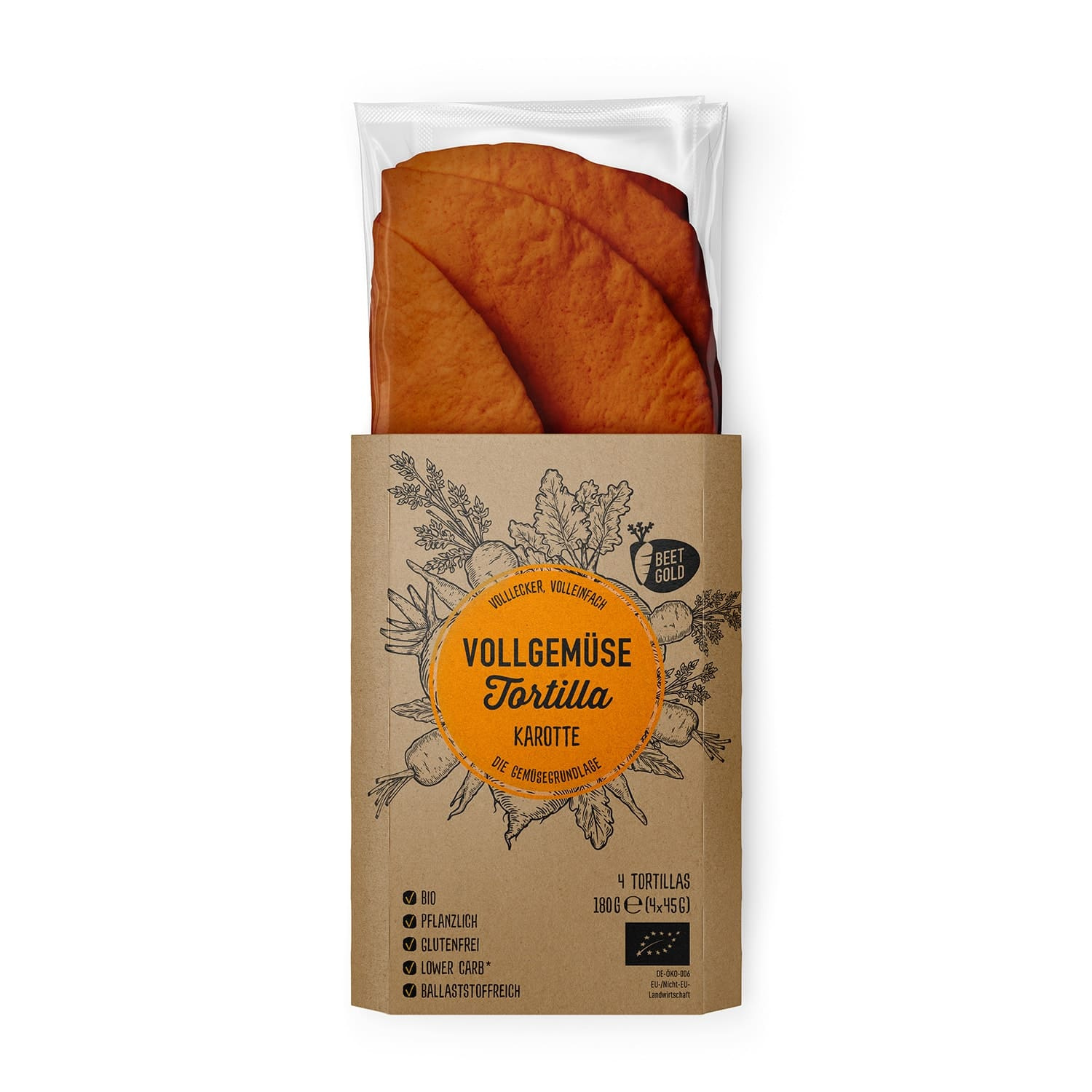 Levně Zachraňte: Oranžová zeleninová tortilla BIO 4 ks