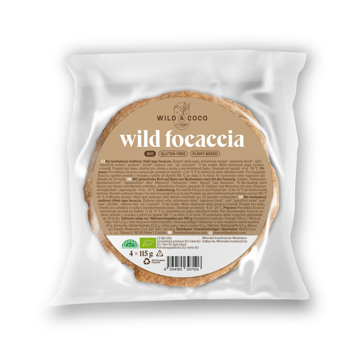 Levně Zachraňte: Wild Focaccia BIO 4 ks (mražené)